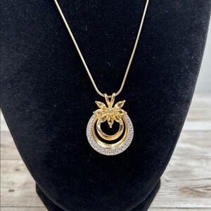 Elegant Gold over 925 Sterling Pendant Necklace